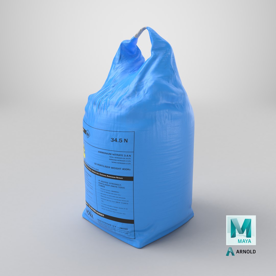 3D NOVA Ammonium Nitrate Fertilizer Bag 400 kg Blue model https://p.turbosquid.com/ts-thumb/75/9moFC1/U7/stemcell_maya_arnold_render/png/1763407886/1920x1080/fit_q87/0e9910f06682c35e19d7332e905adbb488a00f13/stemcell_maya_arnold_render.jpg