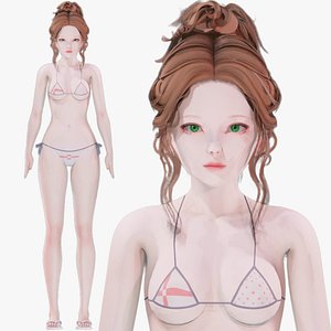 Bikini 0014 - UE5 - Unity - Blender - Animated - Realistic Female  - link in description