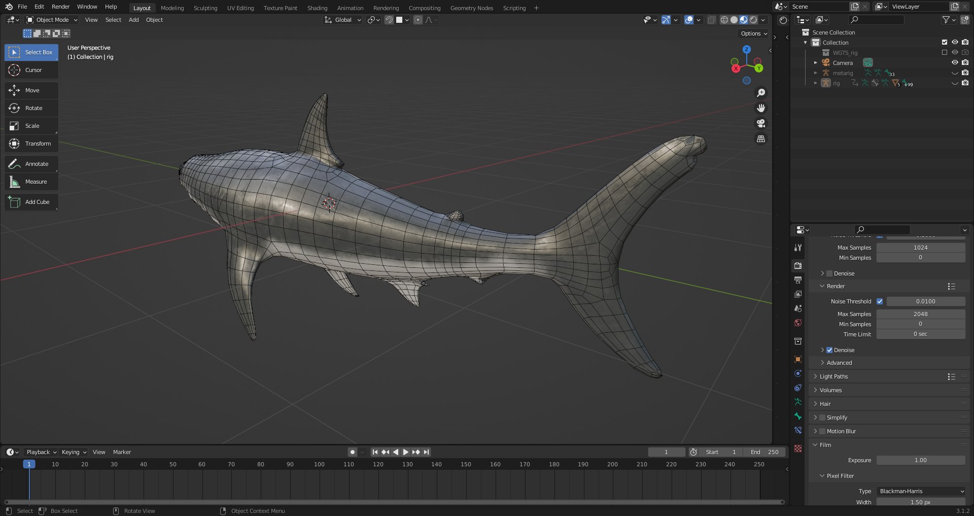 3D Great White Shark Rigged and Animation in Blender model - TurboSquid  2009398