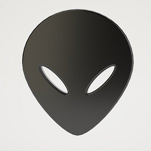 3D Futuristic Alien Mask Black model