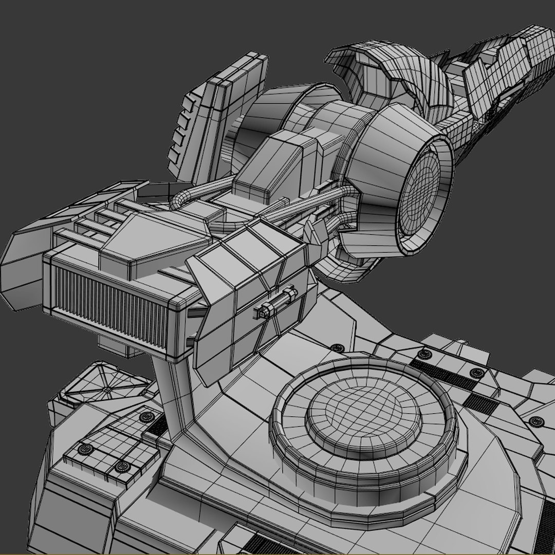 futuristic cannon 3d max