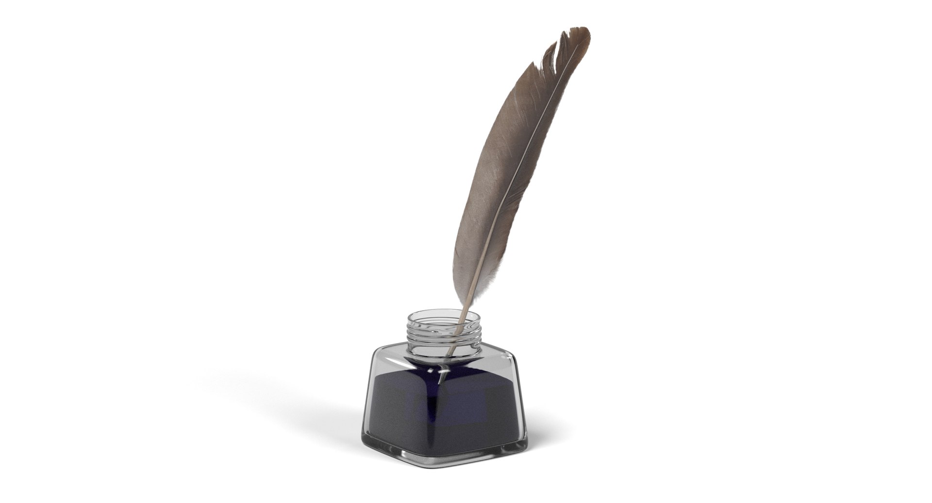 3D Quill Inkpot Model - TurboSquid 1176366