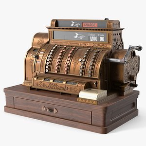 National Retro Cash Register Shiny Bronze Finish