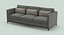 Contemporary 3 Seater Sofa Dark