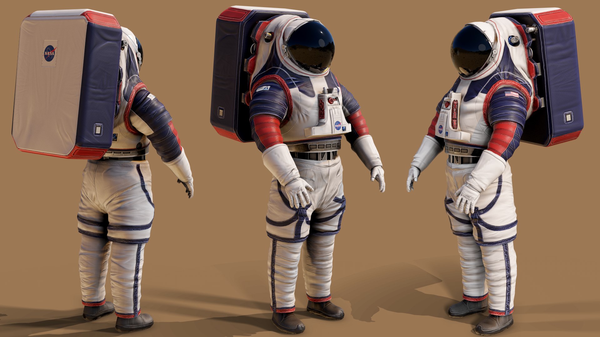 Extravehicular Xemu Nasa Spacesuits 3D Model - TurboSquid 1504222