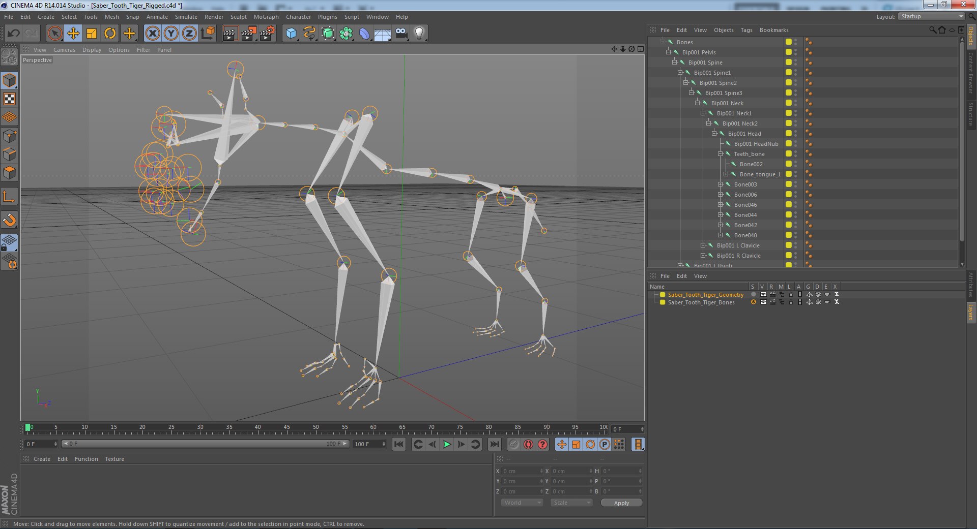 3D model saber tooth tiger rigged - TurboSquid 1379333