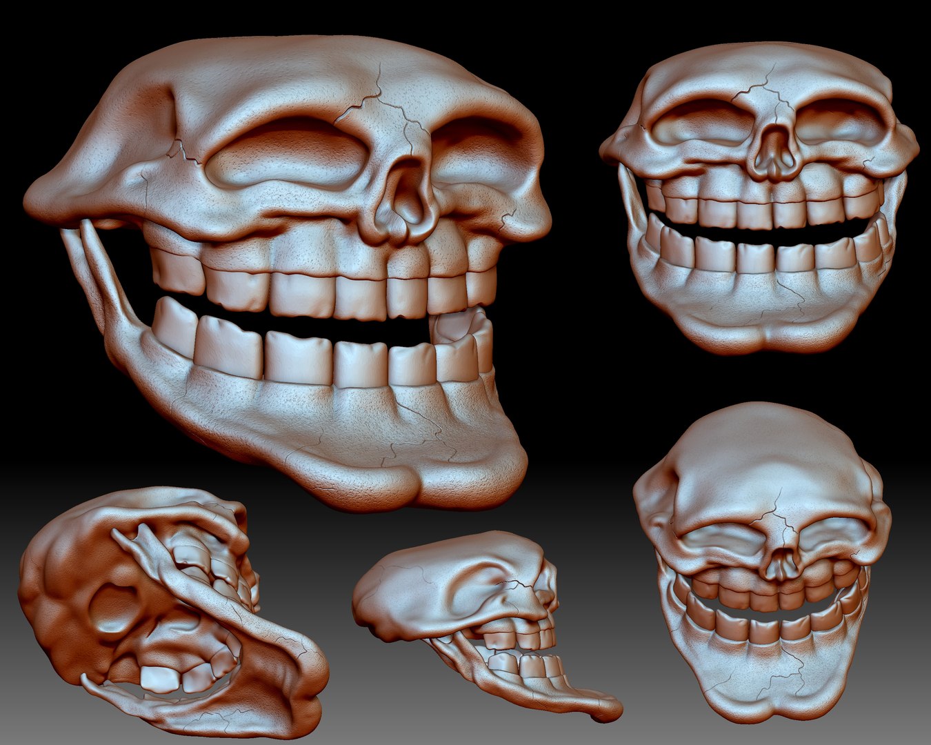 Troll Face Skull 3D printable 3D model 3D printable