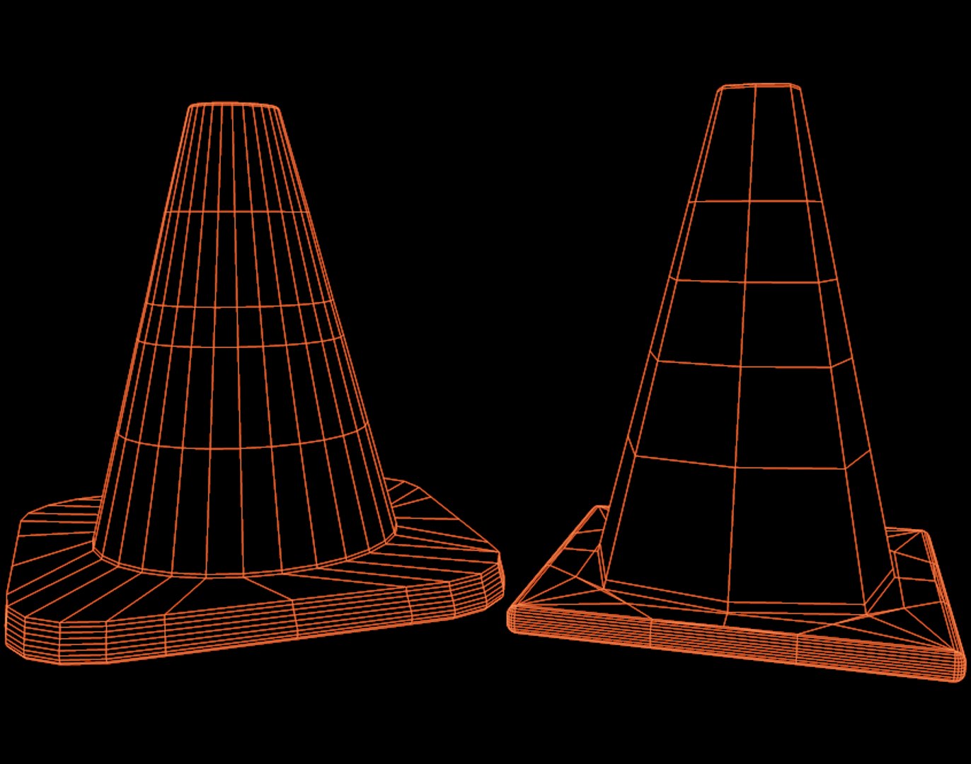 3ds max 2 cones traffic