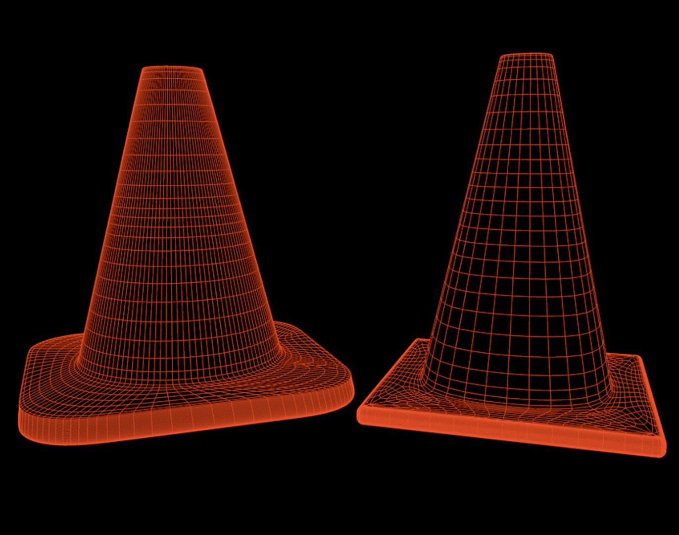 3ds max 2 cones traffic