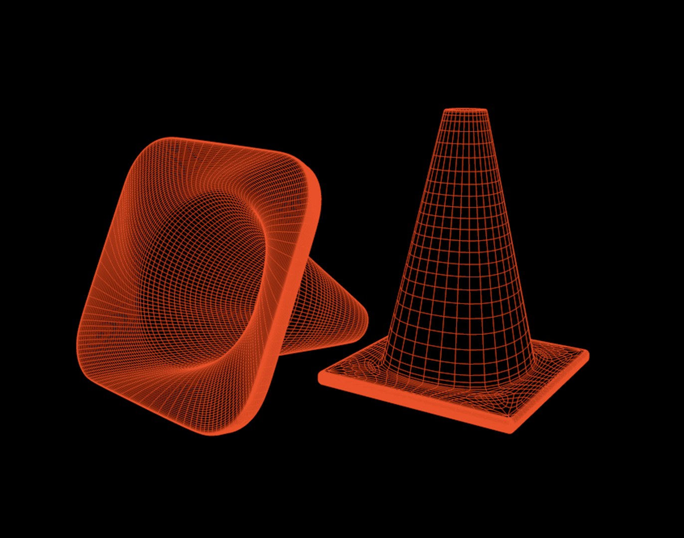 3ds max 2 cones traffic
