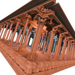 3D south indian Dravidian temple architecture