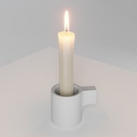 Candle + YPPERLIG Tealight holder, gray