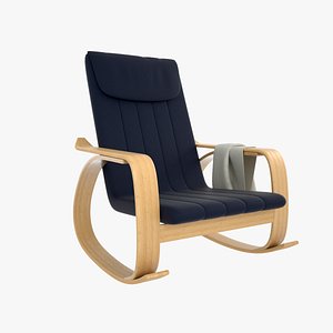 rocking wooden chair 3D model