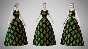 3D Dress 32 Emerald Crown Velvet