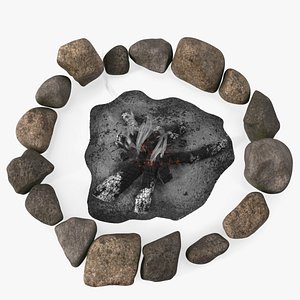 3D Extinct Bonfire and Smoke model