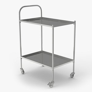 Surgical Instrument Trolley with Wheels 3D