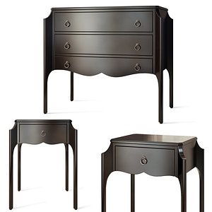 Chest of drawers bedside table Perry Horchow 3D