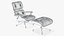 3D Eames Lounge Chair Oak With Ottoman