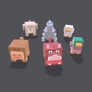 Cartoon Animal Pack 02 3D model