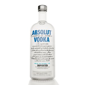 Absolut Vodka Alcohol Bottle