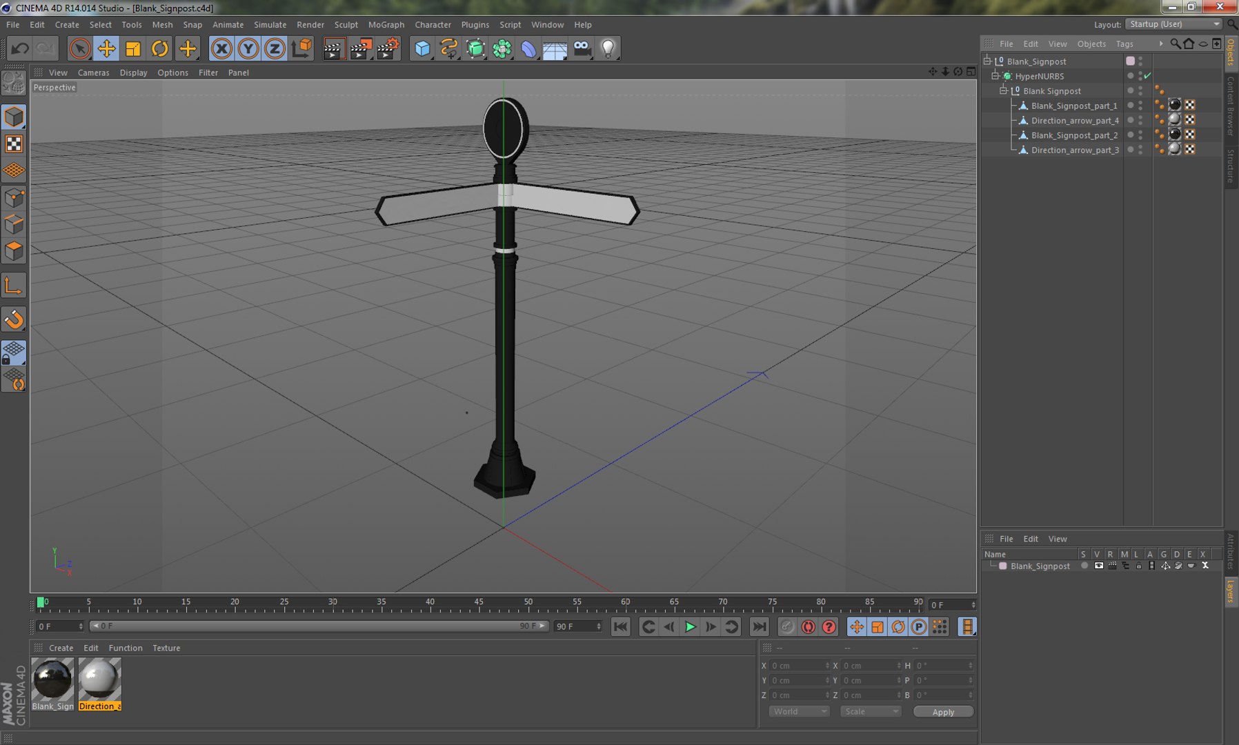 3D Blank Signpost Model - TurboSquid 1235502
