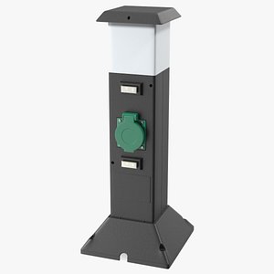 Garden Energy Column with 2 Socket and 4 Switches