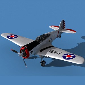 Curtiss P-36C Hawk V05 USAAF 3D model