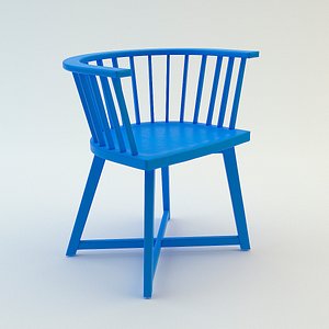 3d blue chair model
