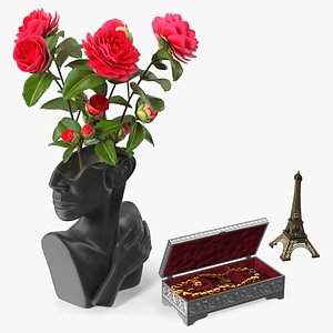 3D model Luxury Jewelry and Floral Head Vase