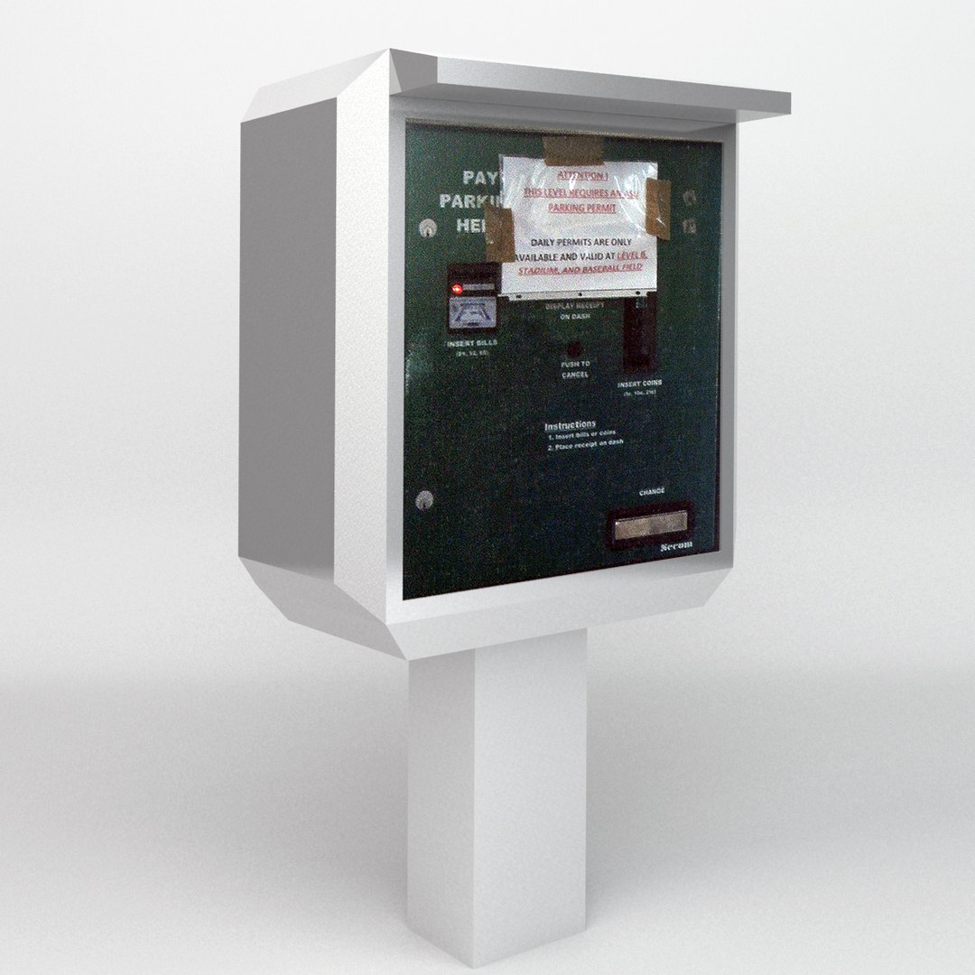 parking permit vending machine 3d obj