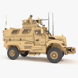 3D Armored Fighting Vehicle Sandy with Soldiers