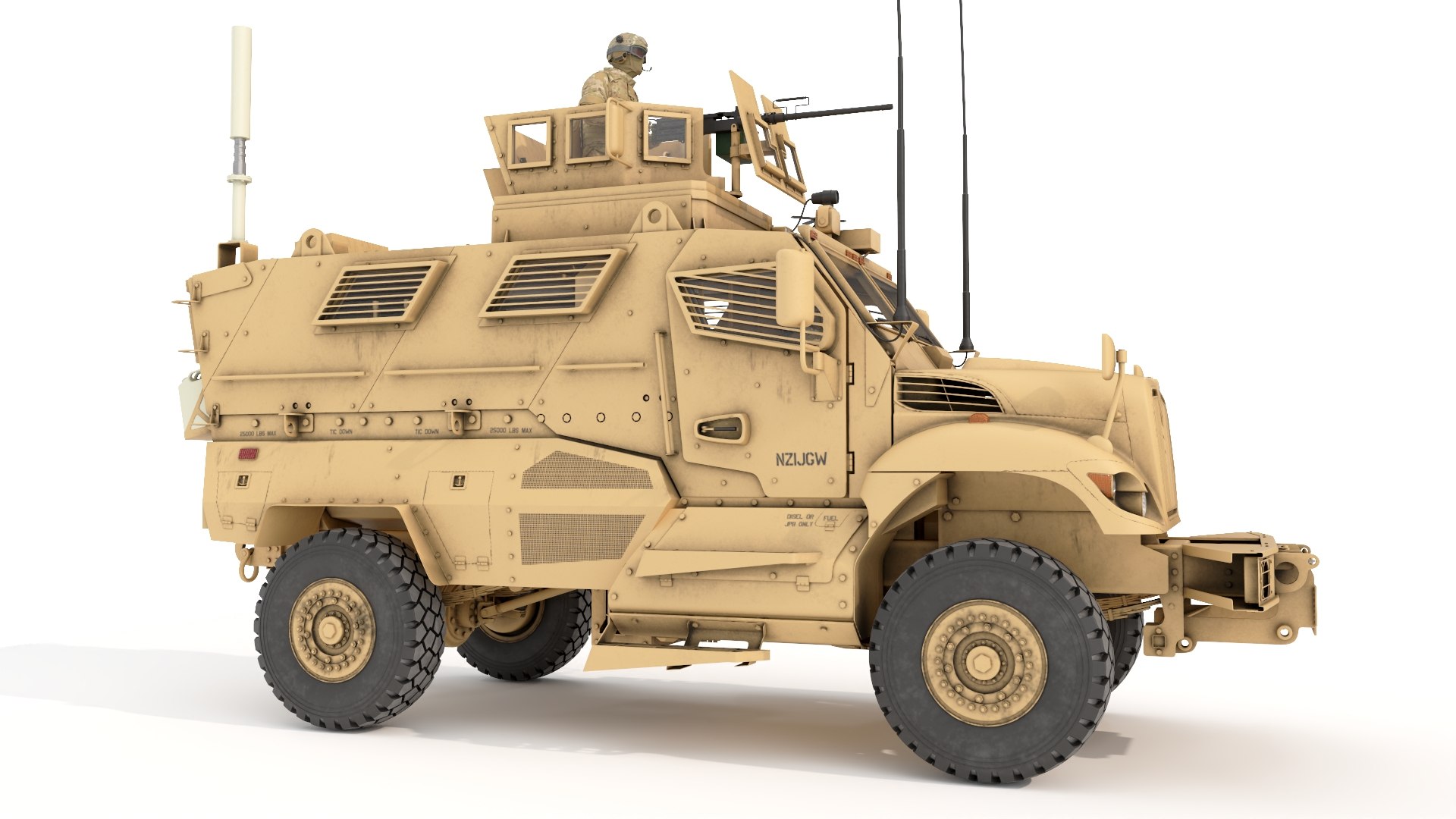 Armored Fighting Vehicle Sandy with Soldiers 3D model preview