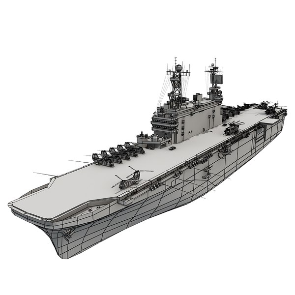 uss tarawa lha 3d model