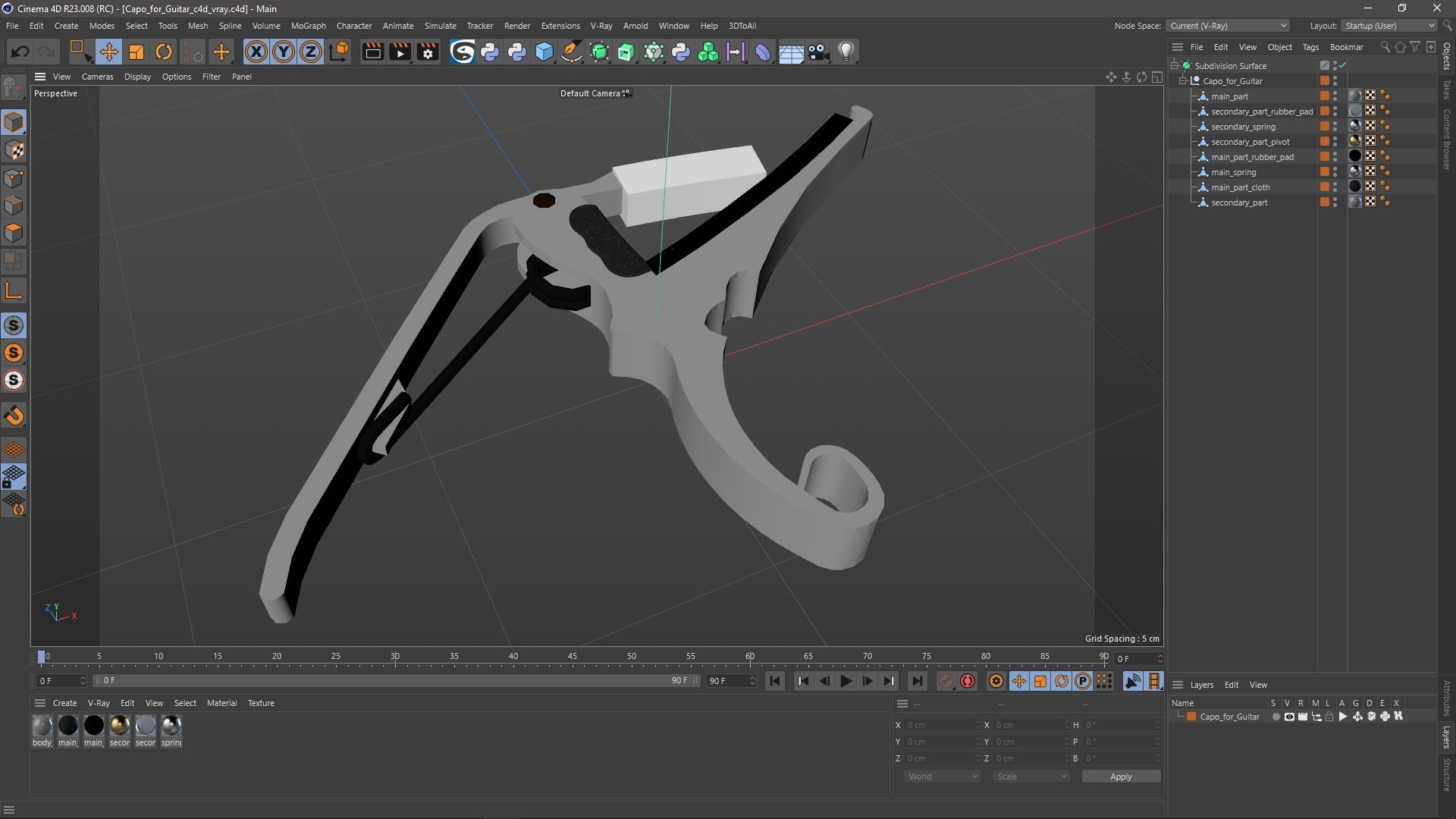 Capo For Guitar 3D Model - TurboSquid 2302444