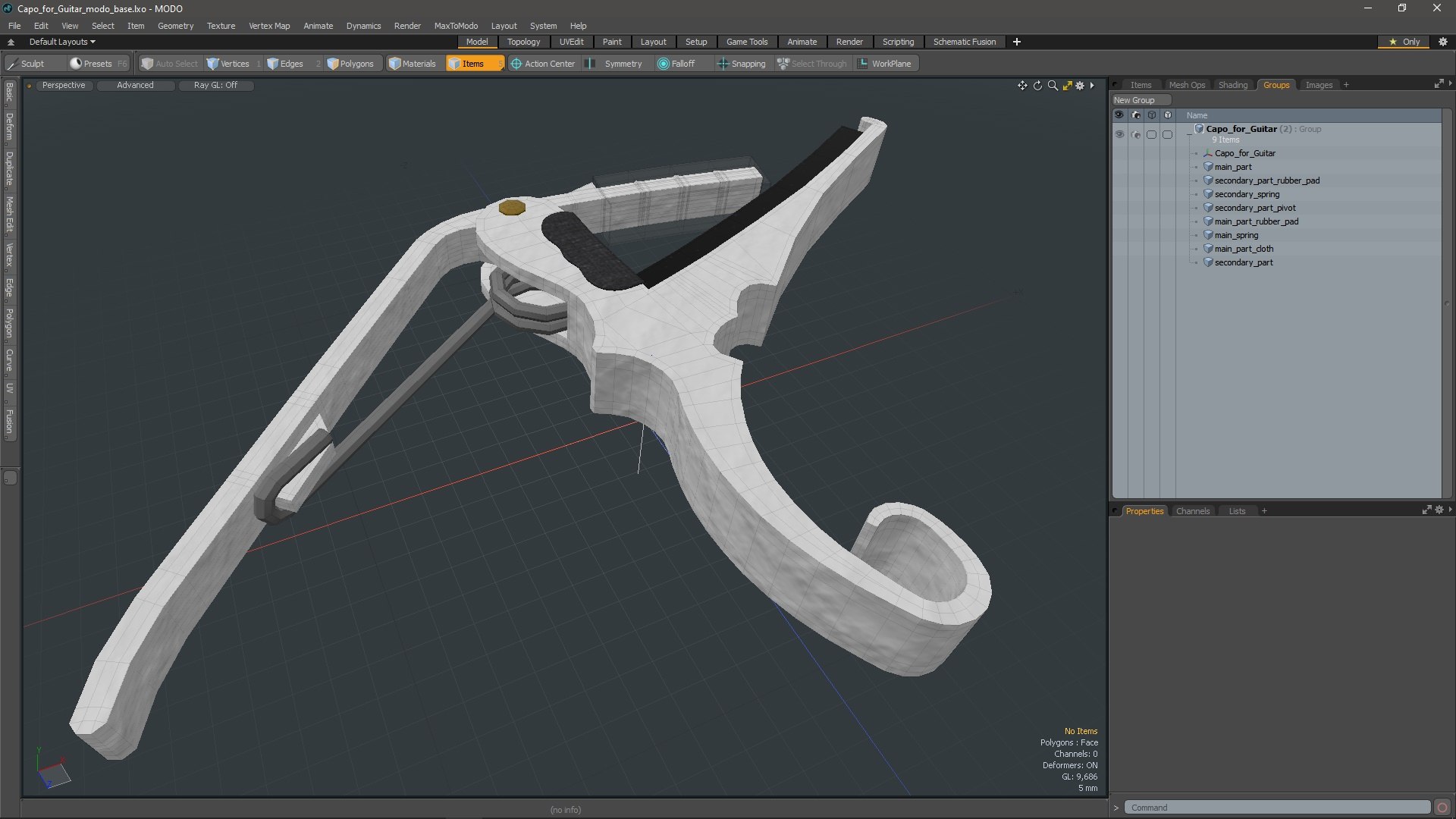 Capo For Guitar 3D Model - TurboSquid 2302444