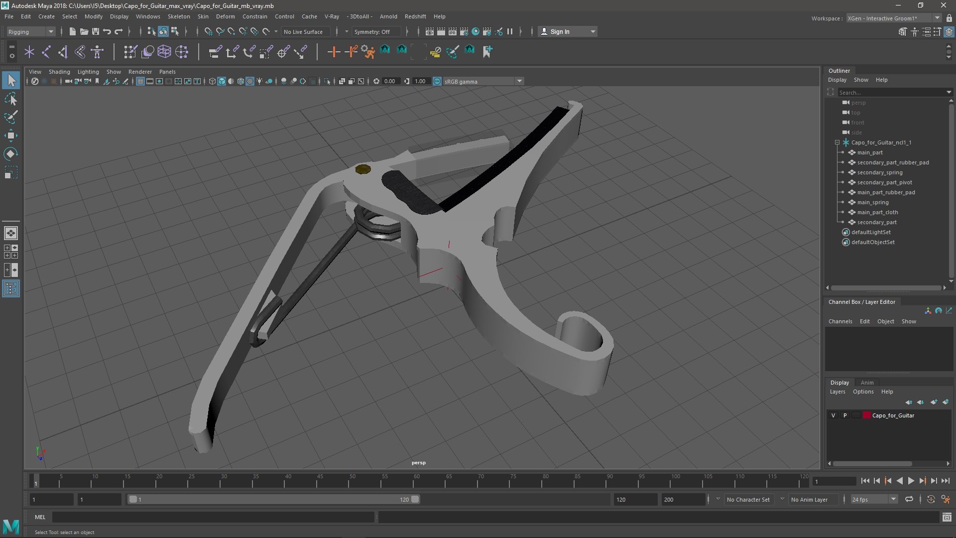 Capo For Guitar 3D Model - TurboSquid 2302444