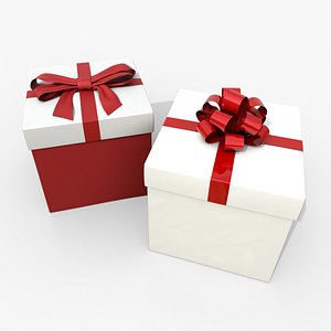 Gift Boxes - Bow and Rosette Duo 3D model