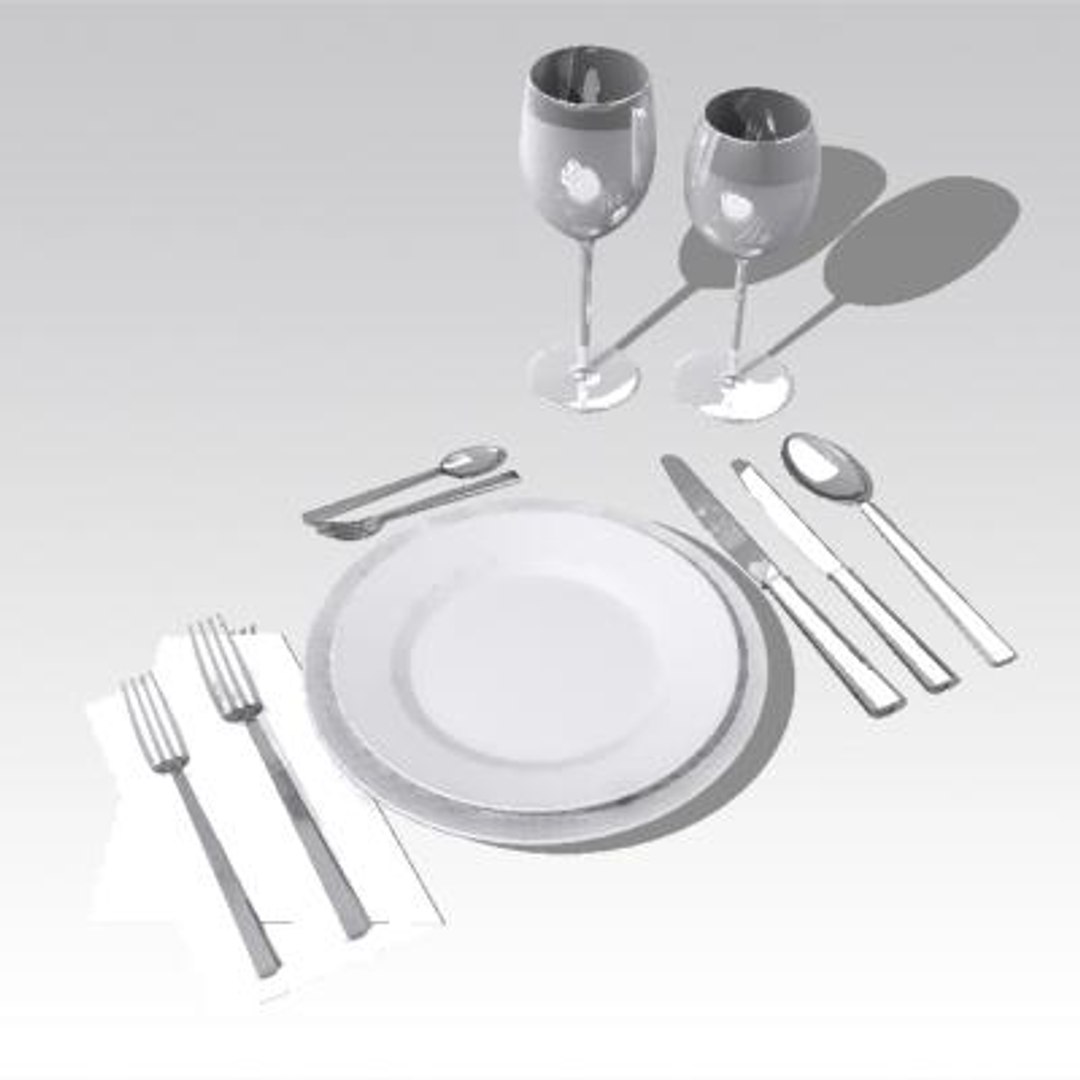 3d dinner set model