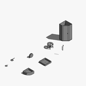 3D Shower cabins - Pack of revit families model