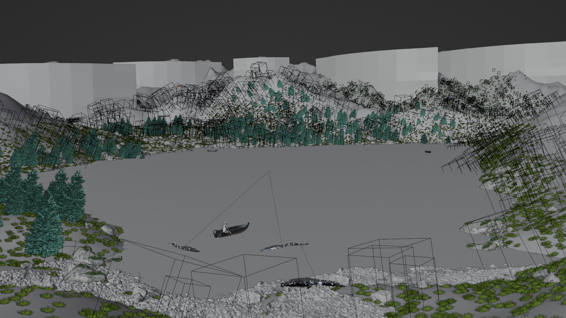3D Lake Mountain Scene - TurboSquid 2185502