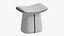 Modern Microfiber Leather Fabric Makeup Stool 3D model
