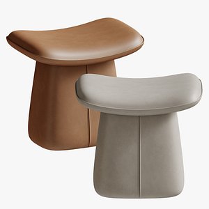 Modern Microfiber Leather Fabric Makeup Stool 3D model