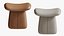 Modern Microfiber Leather Fabric Makeup Stool 3D model