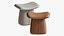 Modern Microfiber Leather Fabric Makeup Stool 3D model