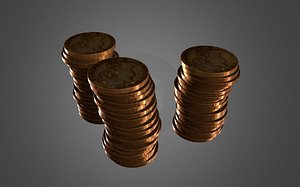 3D Golden coins model