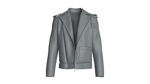 3D Men Grey Biker Jacket