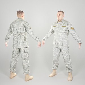 3D equipped brave american military uniform