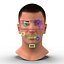Male Head with Hair Rigged Modèle 3D