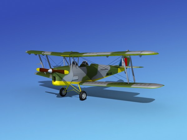 tiger moth dehavilland 3d max