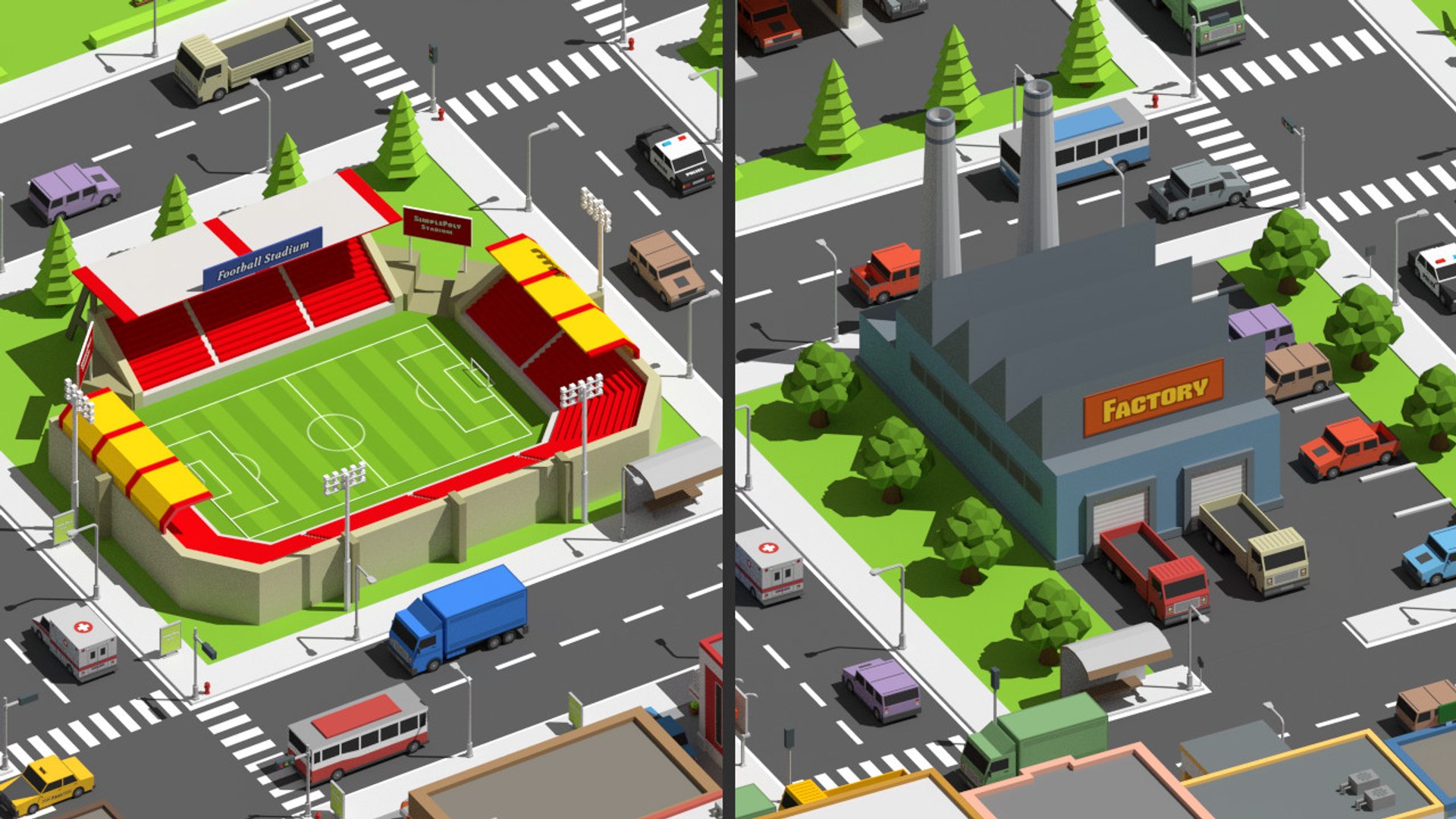 X Simplepoly City - Assets